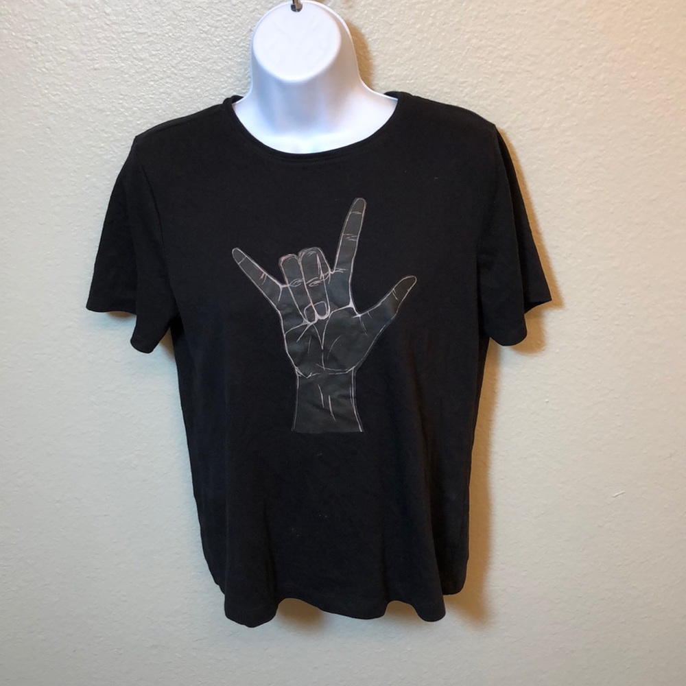 Black graphic T-shirt